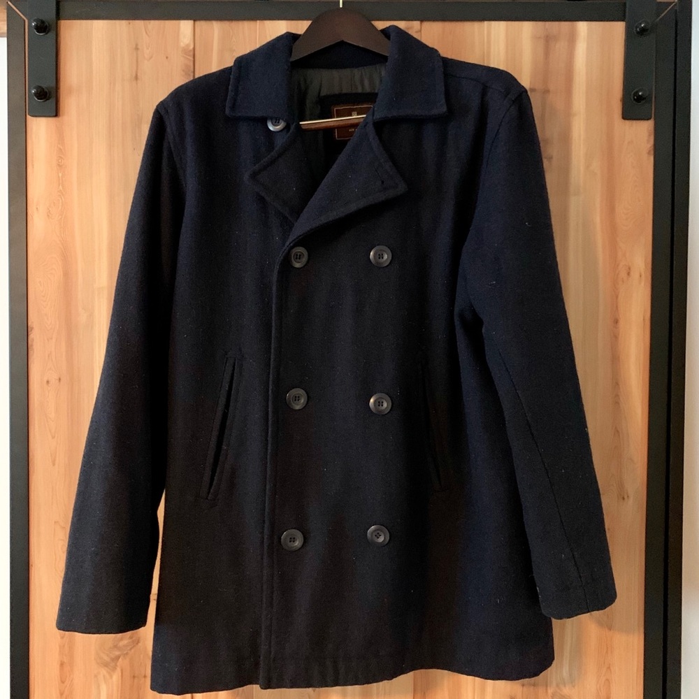 Steve & Barry's Men's Navy Wool Pea Coat